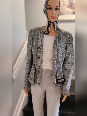 Liz Claiborne Black and White Tweed Jacket